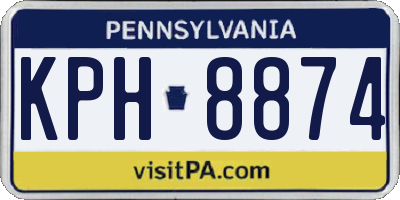 PA license plate KPH8874