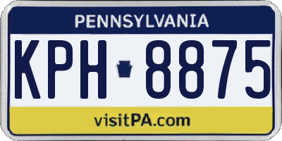 PA license plate KPH8875