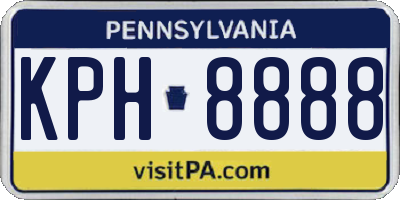 PA license plate KPH8888