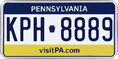 PA license plate KPH8889