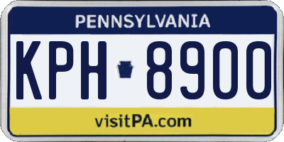 PA license plate KPH8900