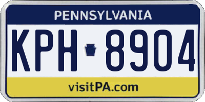 PA license plate KPH8904