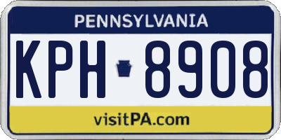 PA license plate KPH8908