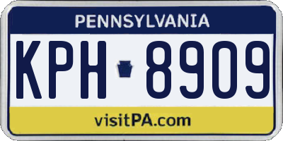 PA license plate KPH8909