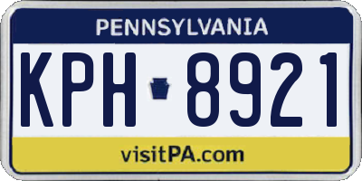 PA license plate KPH8921