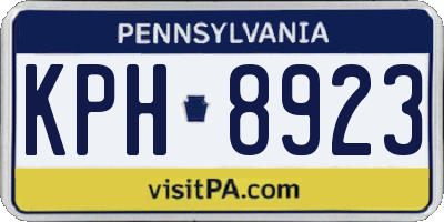 PA license plate KPH8923