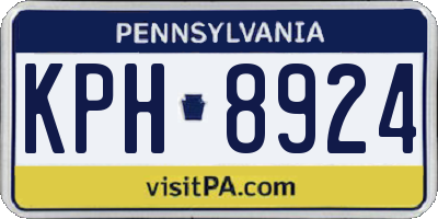 PA license plate KPH8924