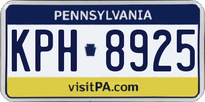 PA license plate KPH8925
