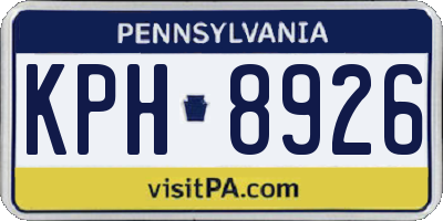 PA license plate KPH8926