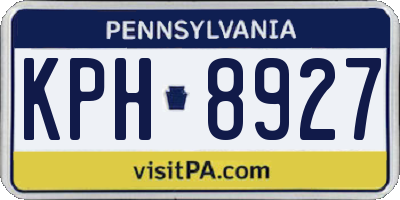 PA license plate KPH8927