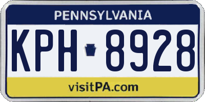 PA license plate KPH8928