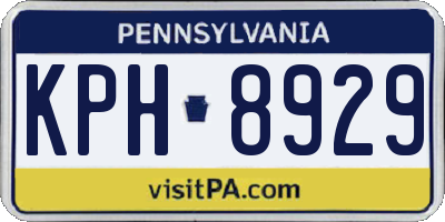 PA license plate KPH8929