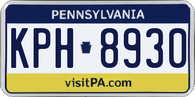 PA license plate KPH8930
