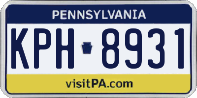 PA license plate KPH8931