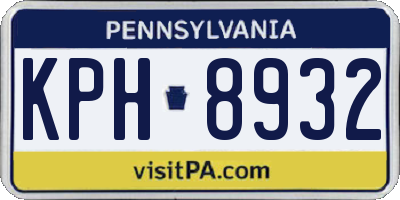 PA license plate KPH8932