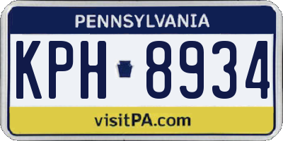 PA license plate KPH8934