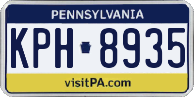 PA license plate KPH8935