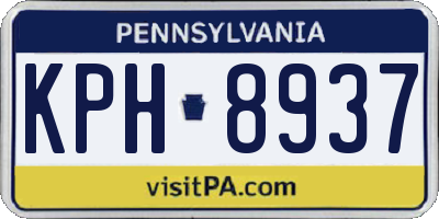 PA license plate KPH8937