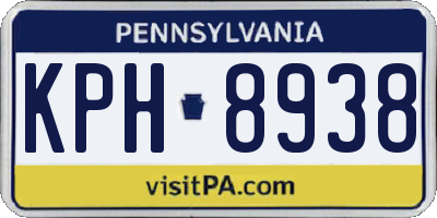 PA license plate KPH8938