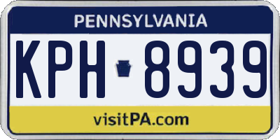PA license plate KPH8939