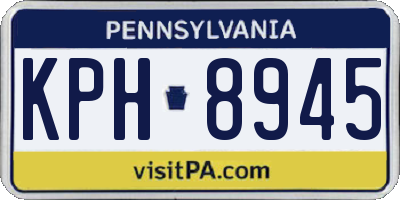 PA license plate KPH8945