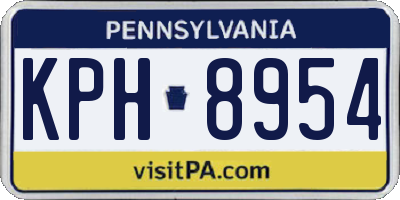 PA license plate KPH8954