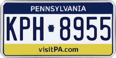 PA license plate KPH8955