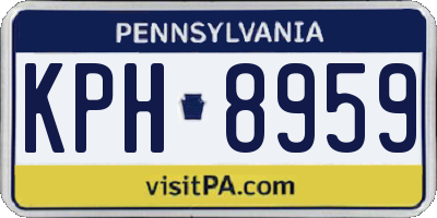 PA license plate KPH8959