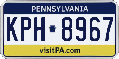 PA license plate KPH8967