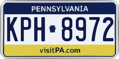 PA license plate KPH8972