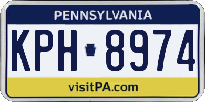PA license plate KPH8974
