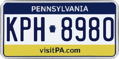 PA license plate KPH8980