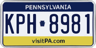 PA license plate KPH8981
