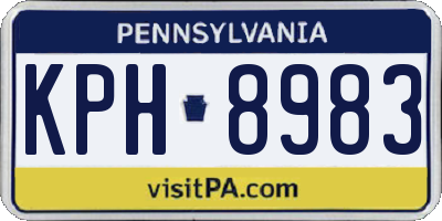 PA license plate KPH8983