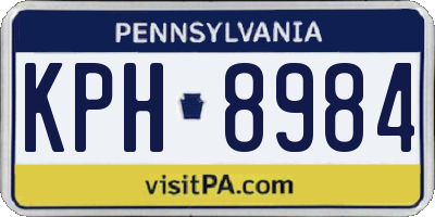 PA license plate KPH8984