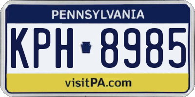 PA license plate KPH8985