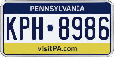 PA license plate KPH8986