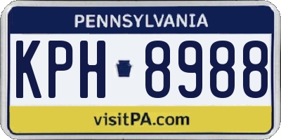 PA license plate KPH8988