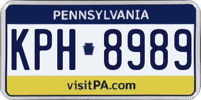 PA license plate KPH8989