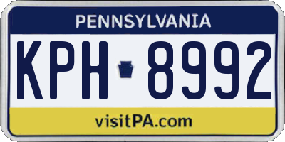 PA license plate KPH8992
