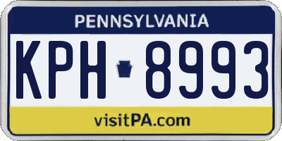 PA license plate KPH8993