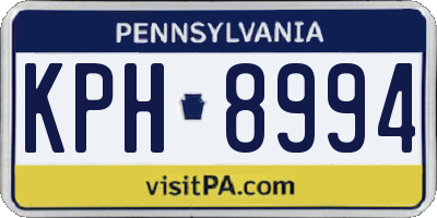 PA license plate KPH8994