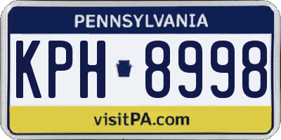 PA license plate KPH8998