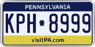 PA license plate KPH8999
