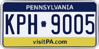 PA license plate KPH9005
