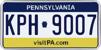PA license plate KPH9007