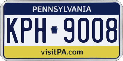 PA license plate KPH9008