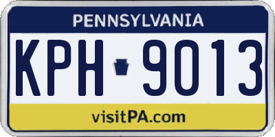 PA license plate KPH9013