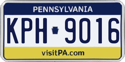 PA license plate KPH9016