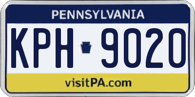 PA license plate KPH9020